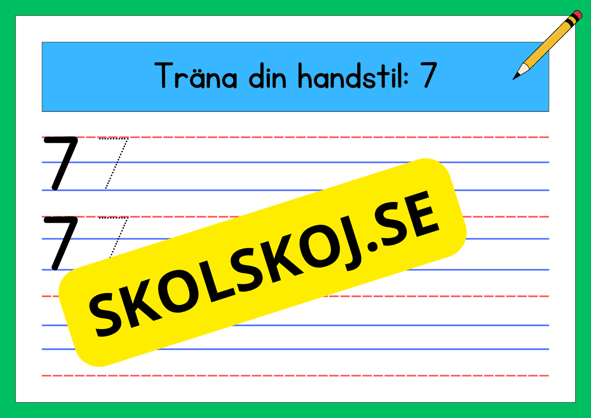 Träna din handstil - Siffror