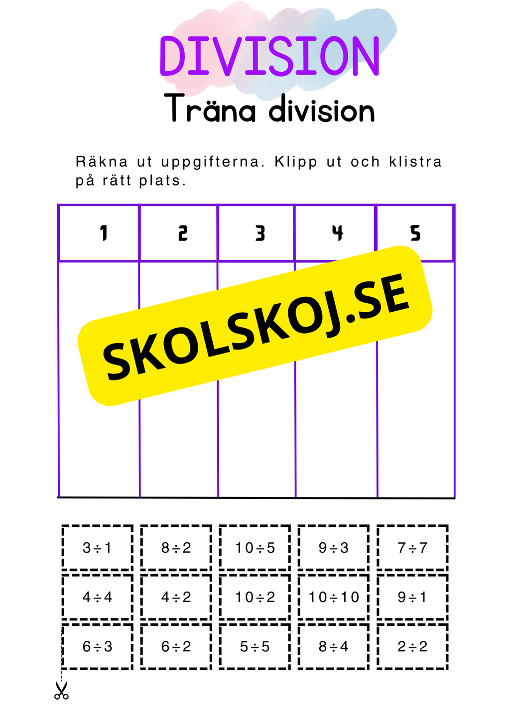 Träna division - Häfte