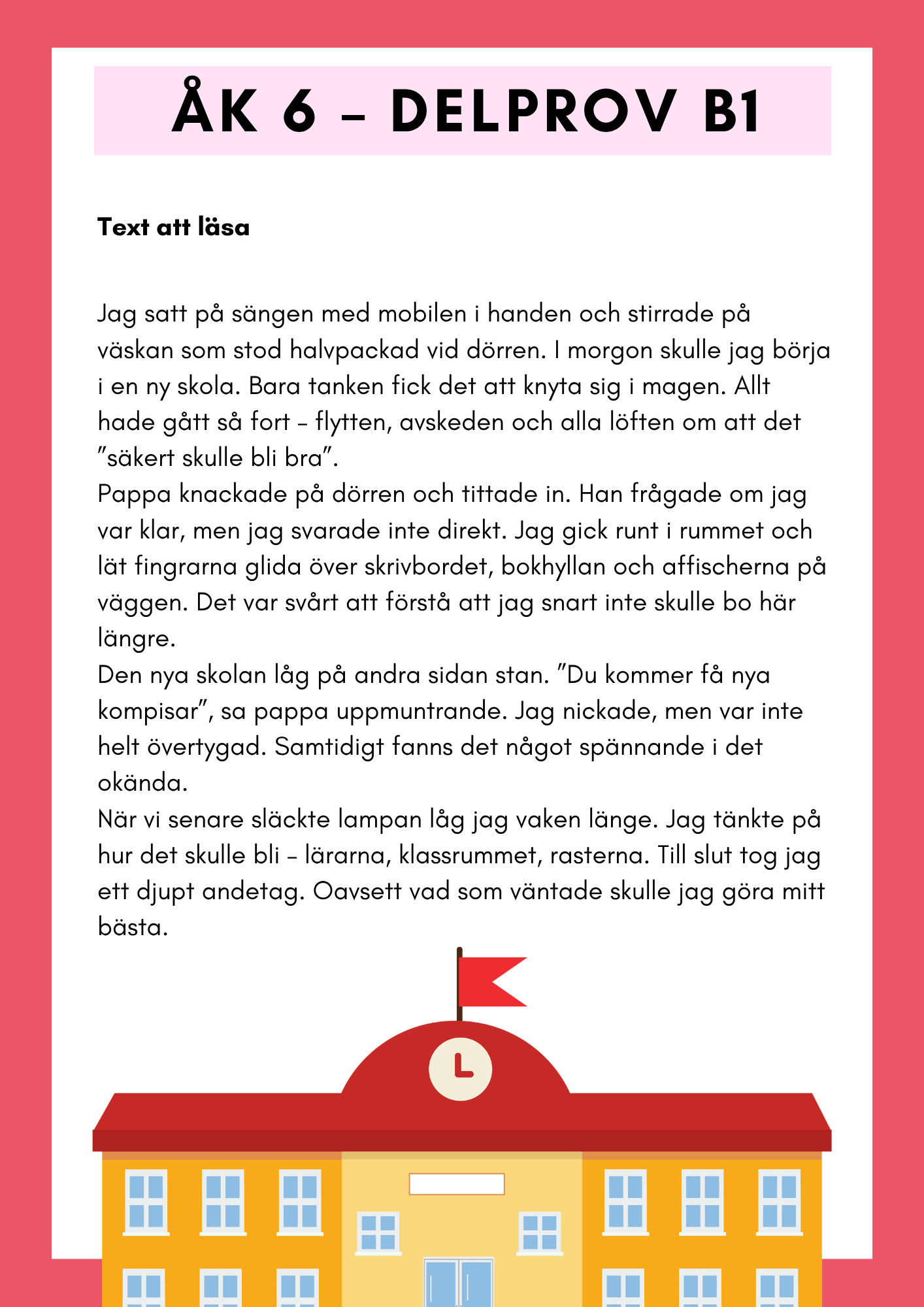 Träna inför nationella provet – Läsförståelse
