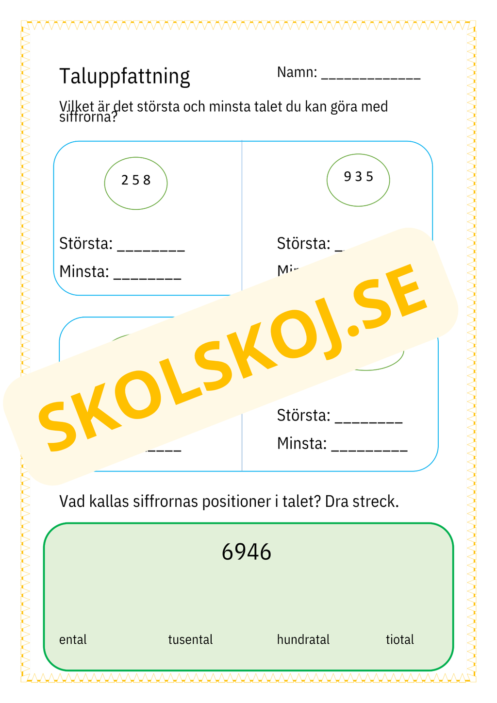 Träna inför nationella  provet i årskurs 3