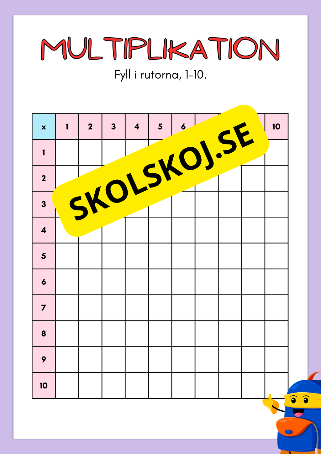 Träna multiplikation - Häfte