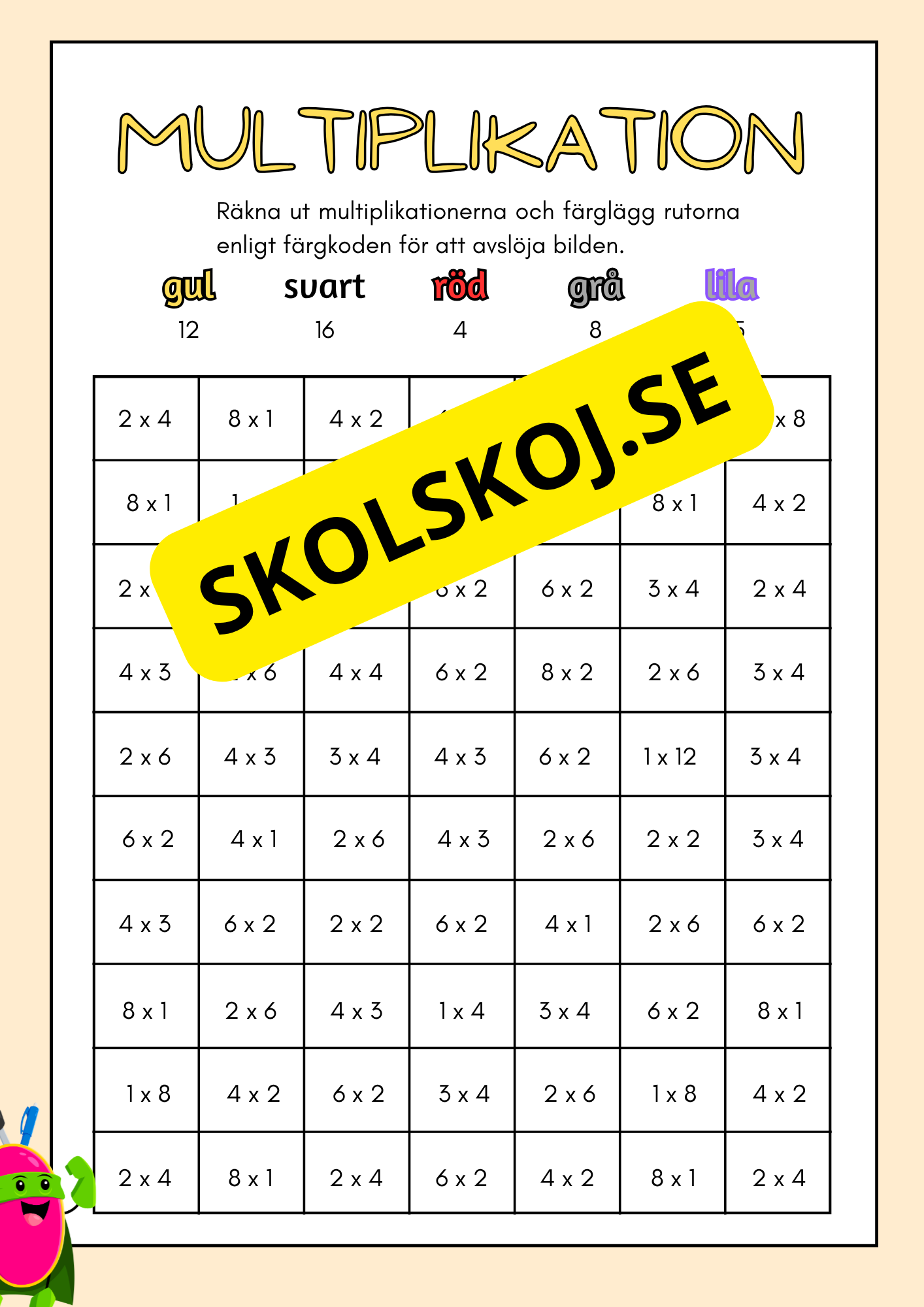 Träna multiplikation - Häfte