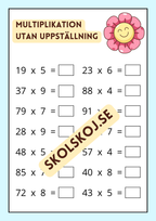 Träna multiplikation 0 - 1000