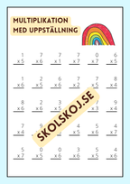 Träna multiplikation 0 - 1000