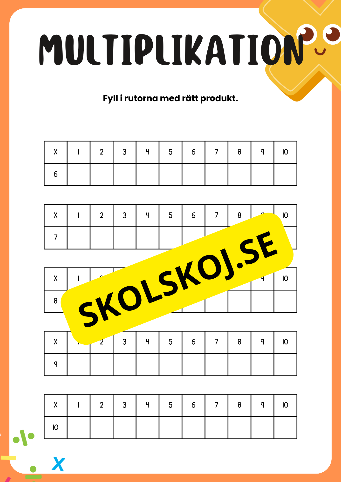 Träna multiplikation