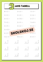 Träna multiplikation med multiplikationstabellerna