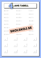 Träna multiplikation med multiplikationstabellerna