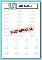 Träna multiplikation med multiplikationstabellerna