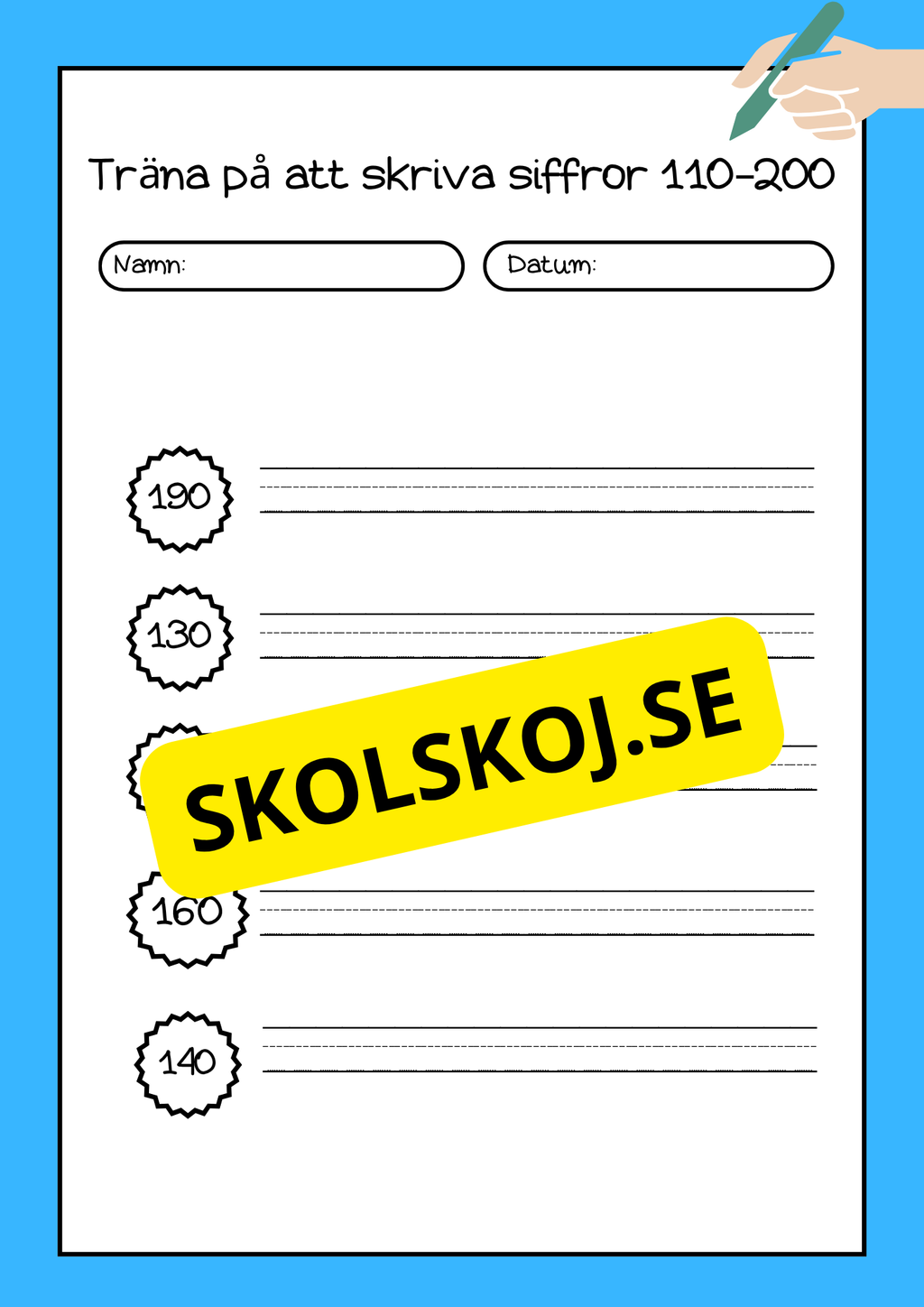 Träna på att skriva tal