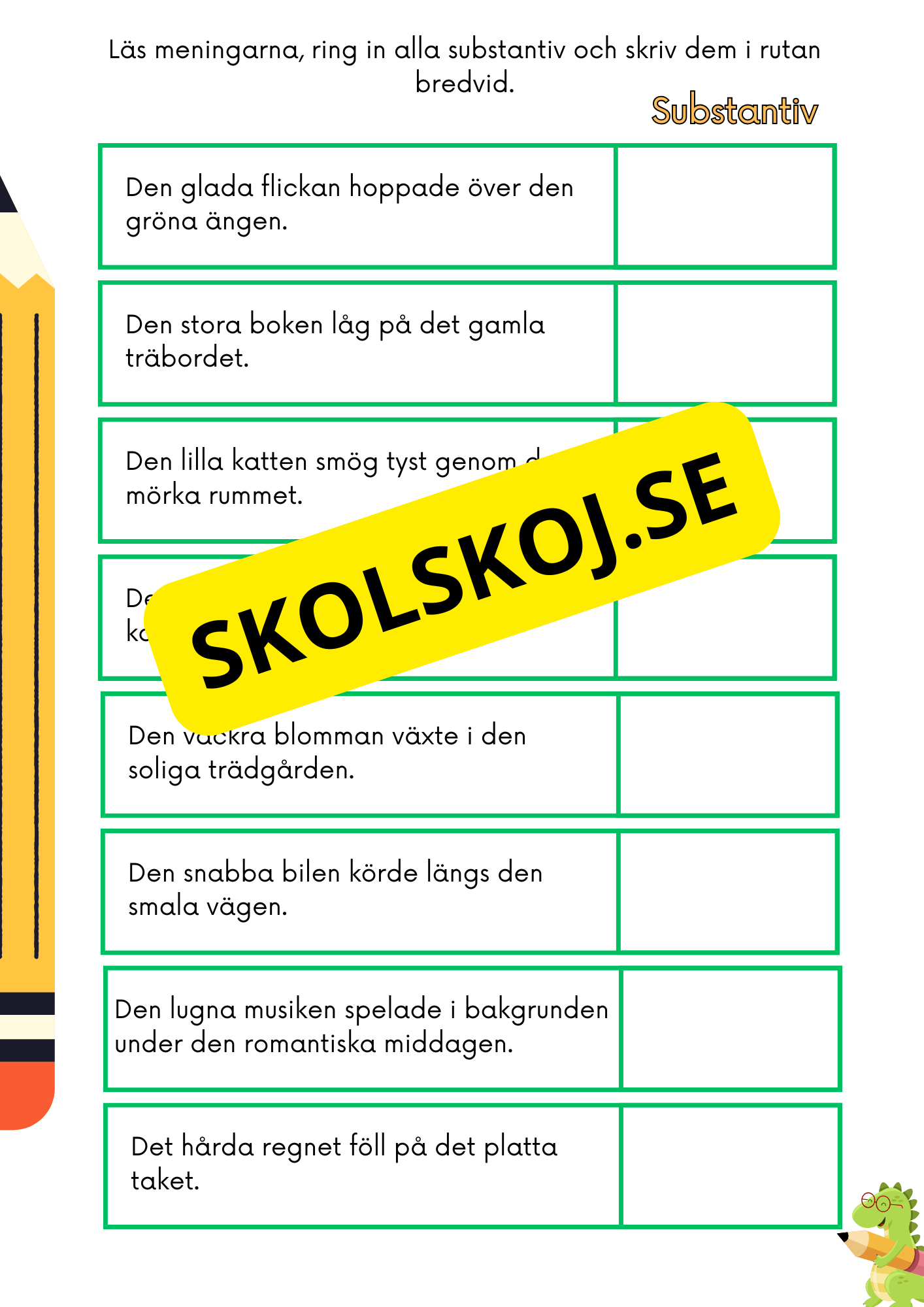 Träna på ordklasser