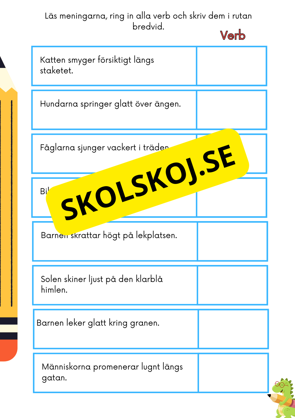 Träna på ordklasser