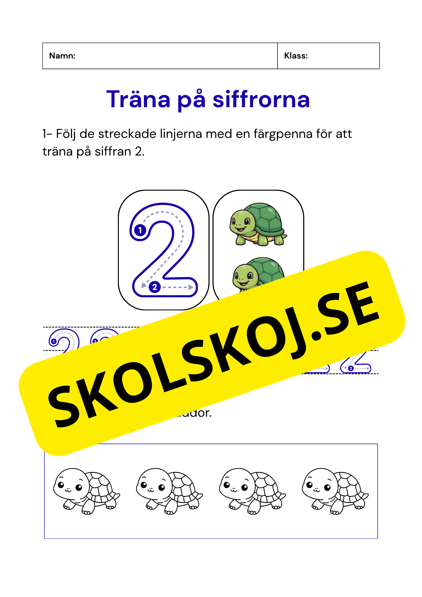 Träna på siffrorna - 1 - 10