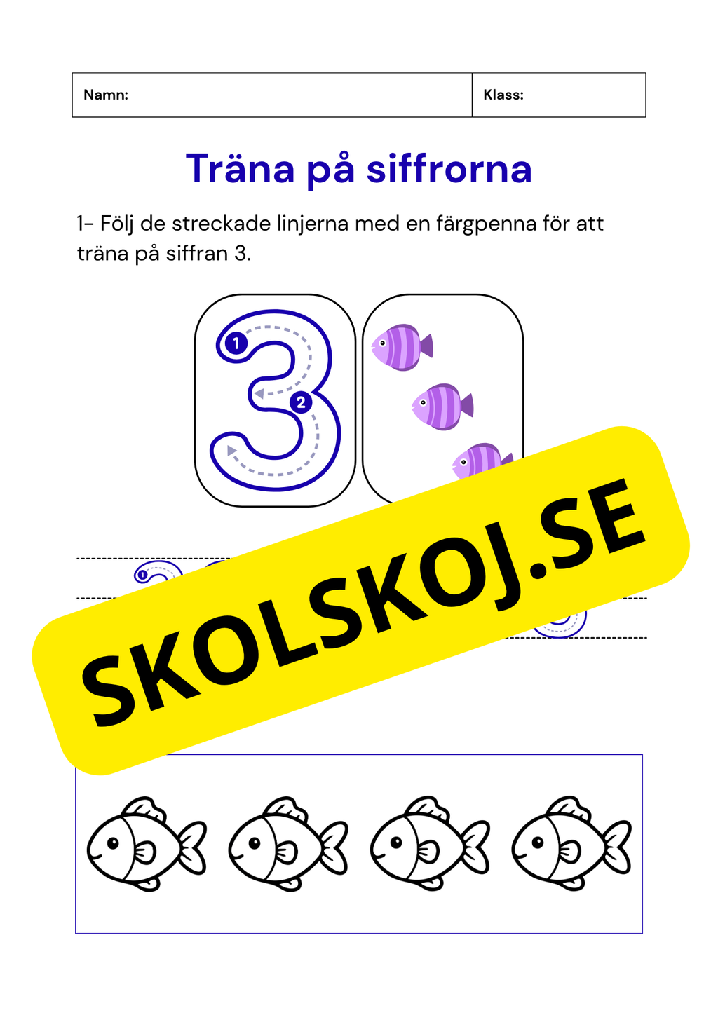 Träna på siffrorna - 1 - 10