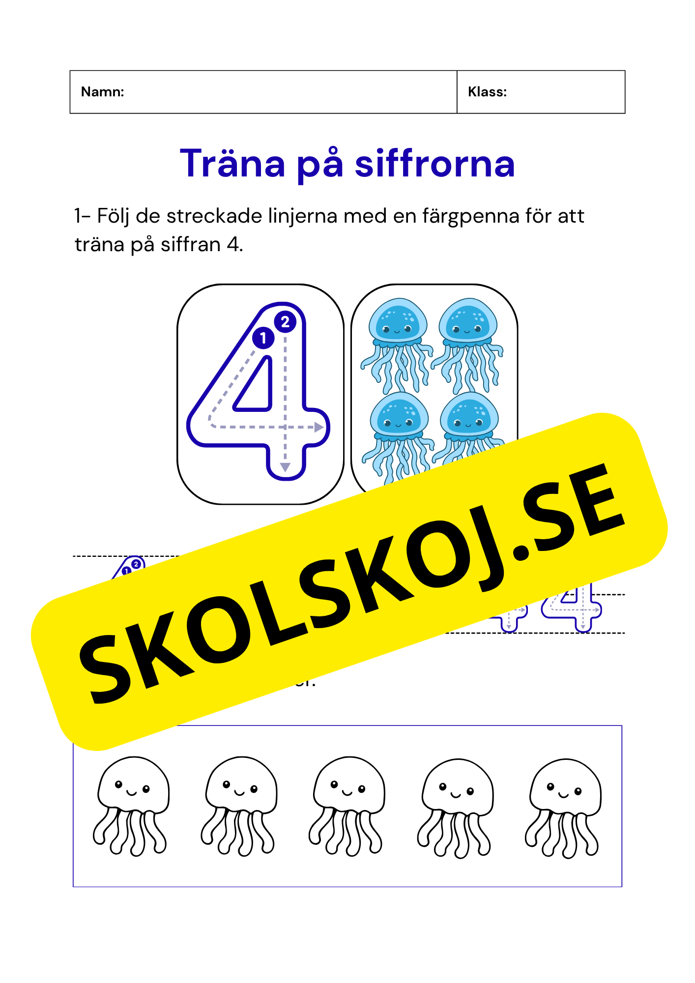 Träna på siffrorna - 1 - 10