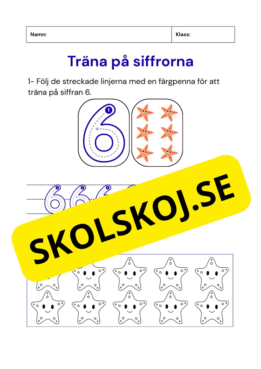 Träna på siffrorna - 1 - 10