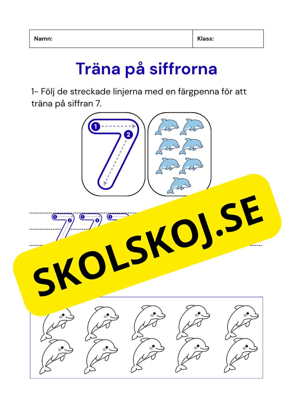 Träna på siffrorna - 1 - 10