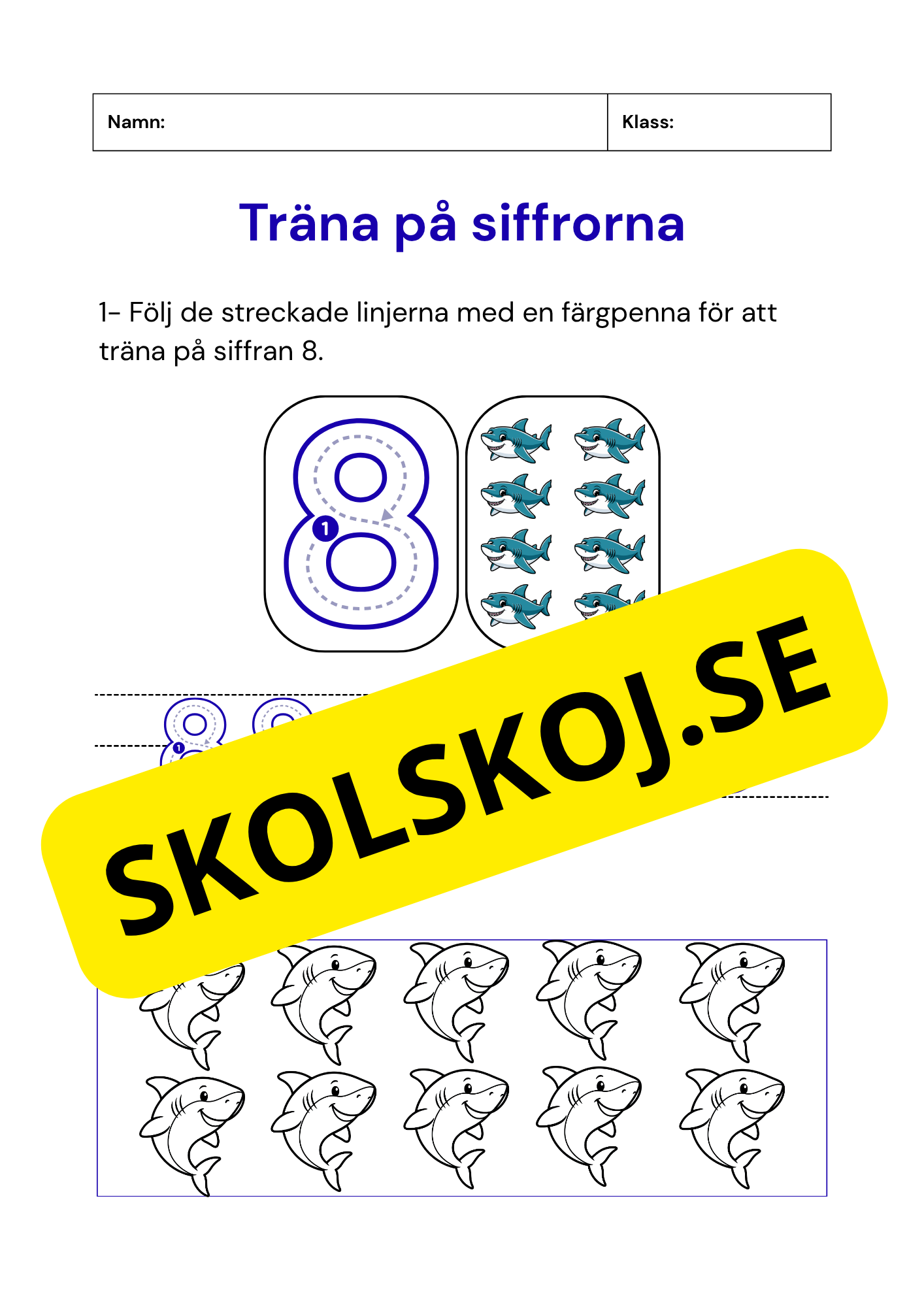 Träna på siffrorna - 1 - 10