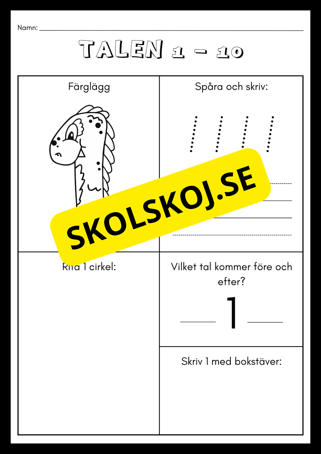 Träna på talen 1 - 10 (21 sidor)