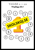 Träna på talen 1 - 10 (21 sidor)