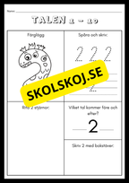 Träna på talen 1 - 10 (21 sidor)