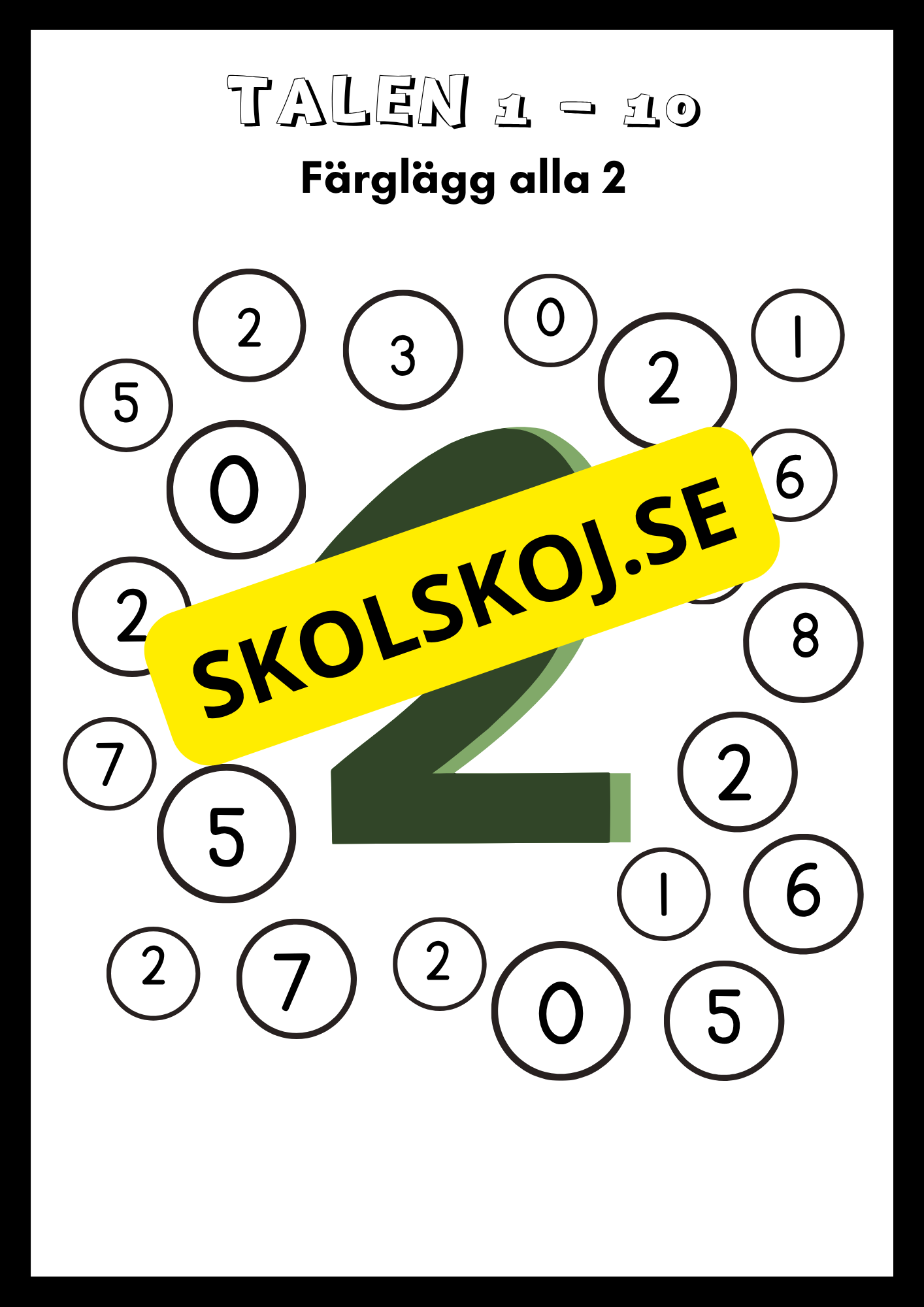 Träna på talen 1 - 10 (21 sidor)