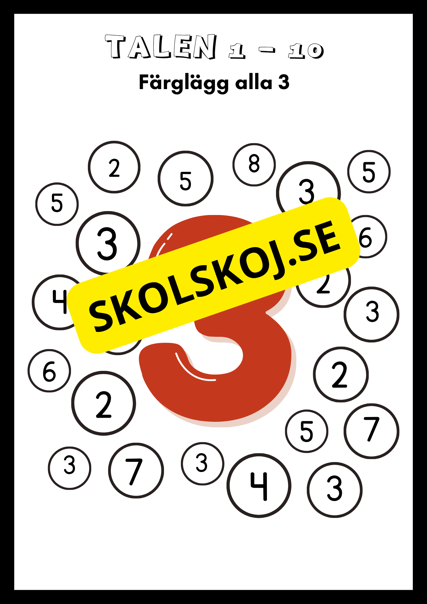Träna på talen 1 - 10 (21 sidor)