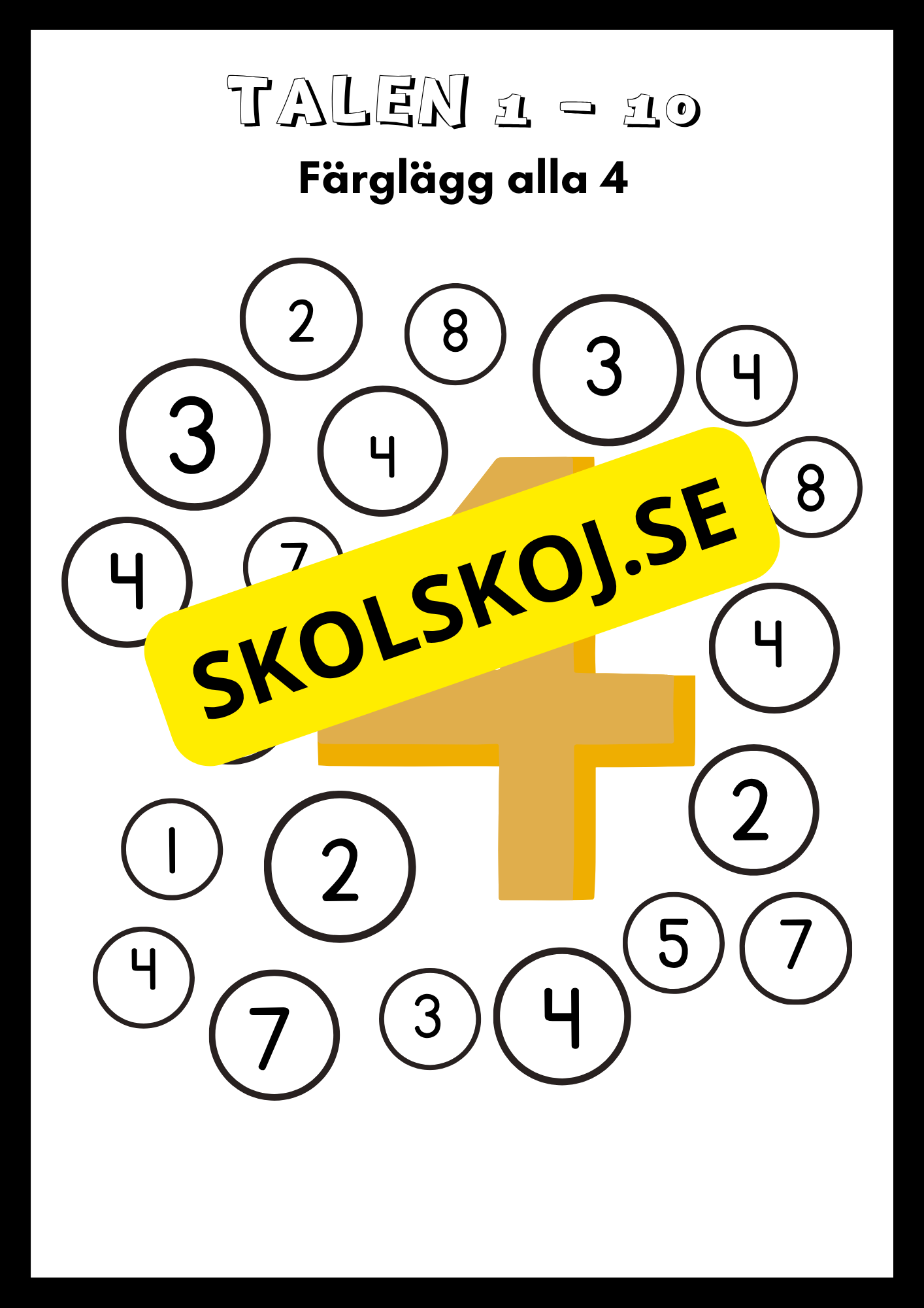 Träna på talen 1 - 10 (21 sidor)