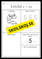 Träna på talen 1 - 10 (21 sidor)