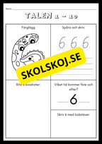 Träna på talen 1 - 10 (21 sidor)