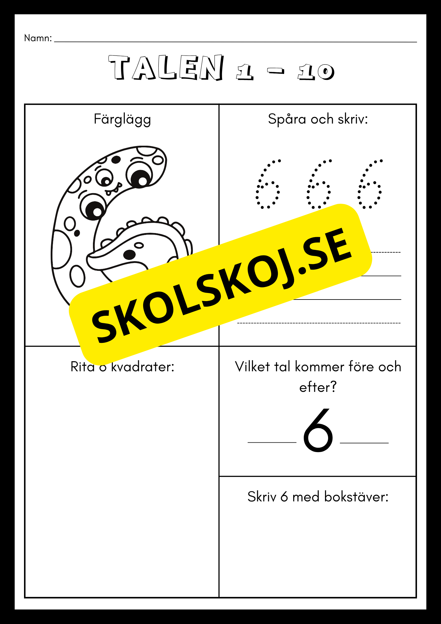 Träna på talen 1 - 10 (21 sidor)