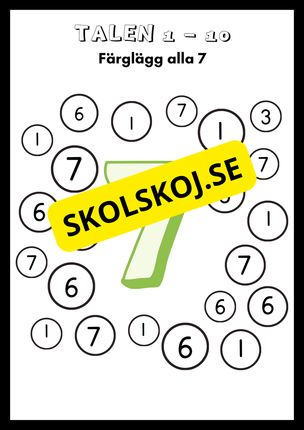 Träna på talen 1 - 10 (21 sidor)