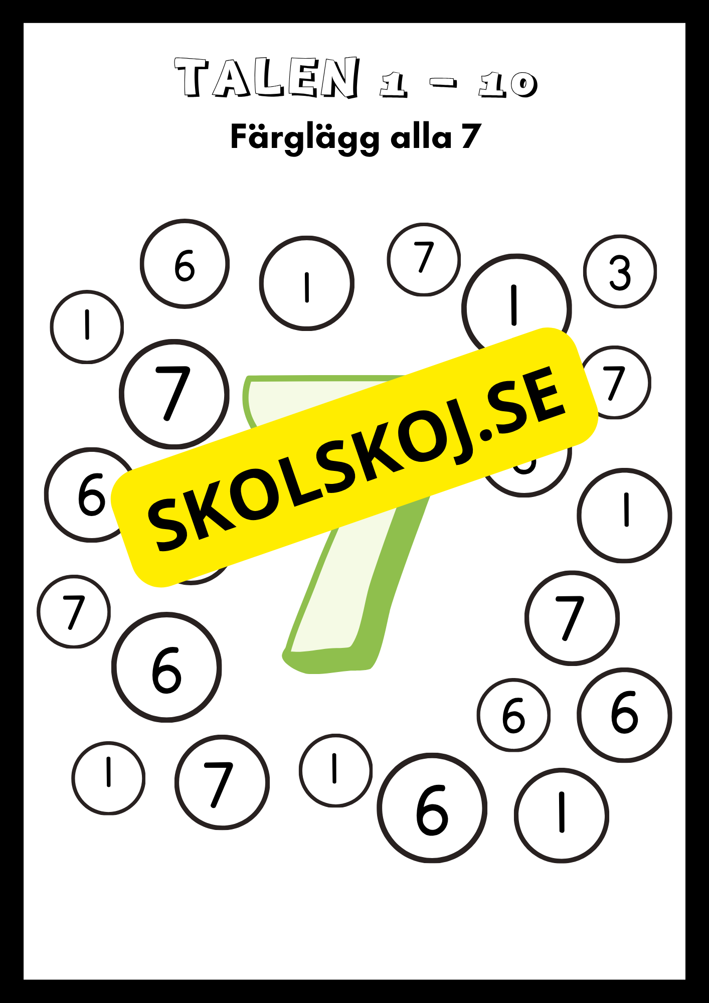 Träna på talen 1 - 10 (21 sidor)