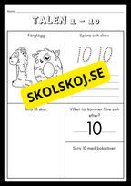 Träna på talen 1 - 10 (21 sidor)