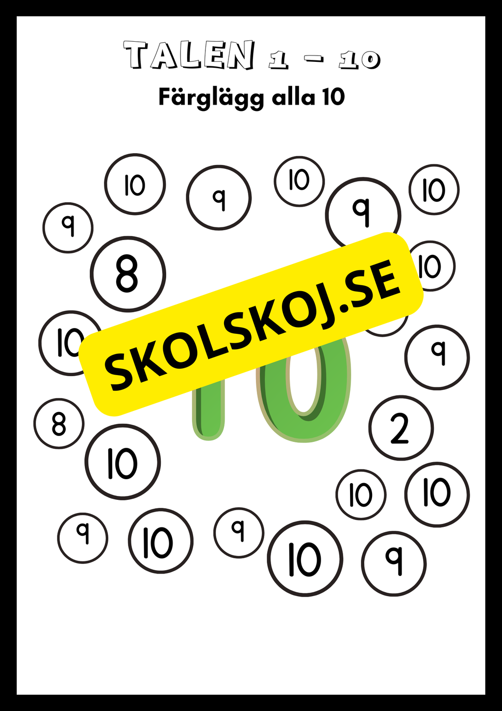 Träna på talen 1 - 10 (21 sidor)