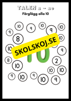 Träna på talen 1 - 10 (21 sidor)