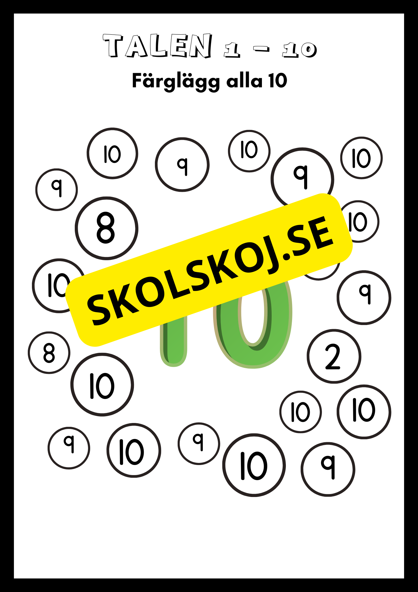 Träna på talen 1 - 10 (21 sidor)