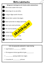 Träna på verb adjektiv och substantiv