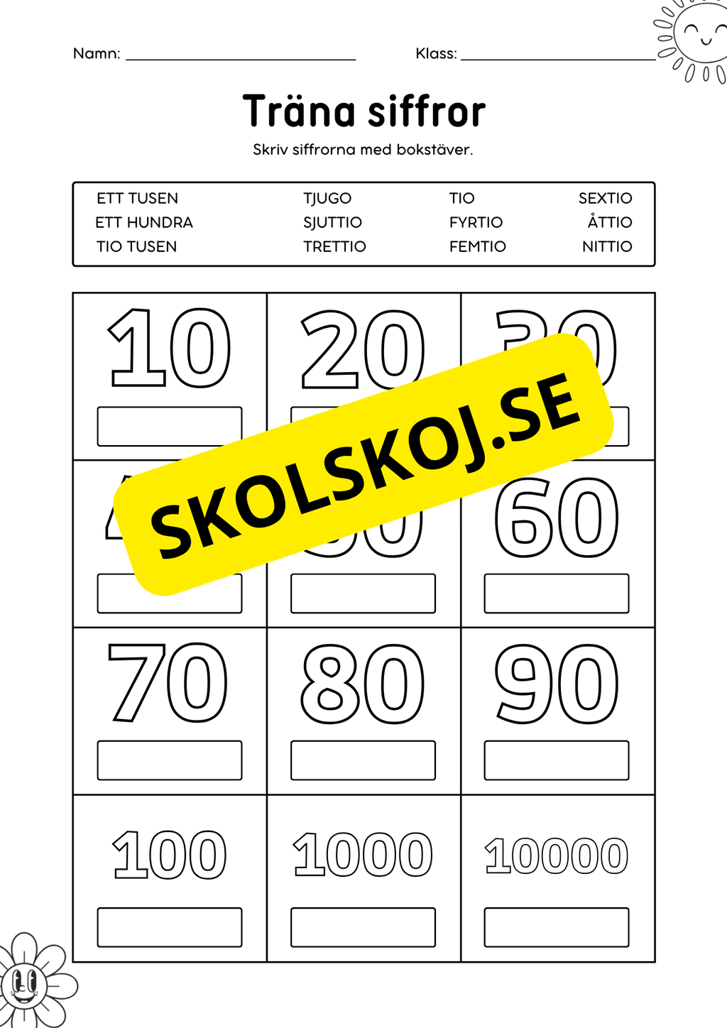 Träna siffror