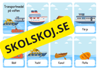 Transportmedel – Bildkort för barn