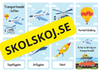 Transportmedel – Bildkort för barn
