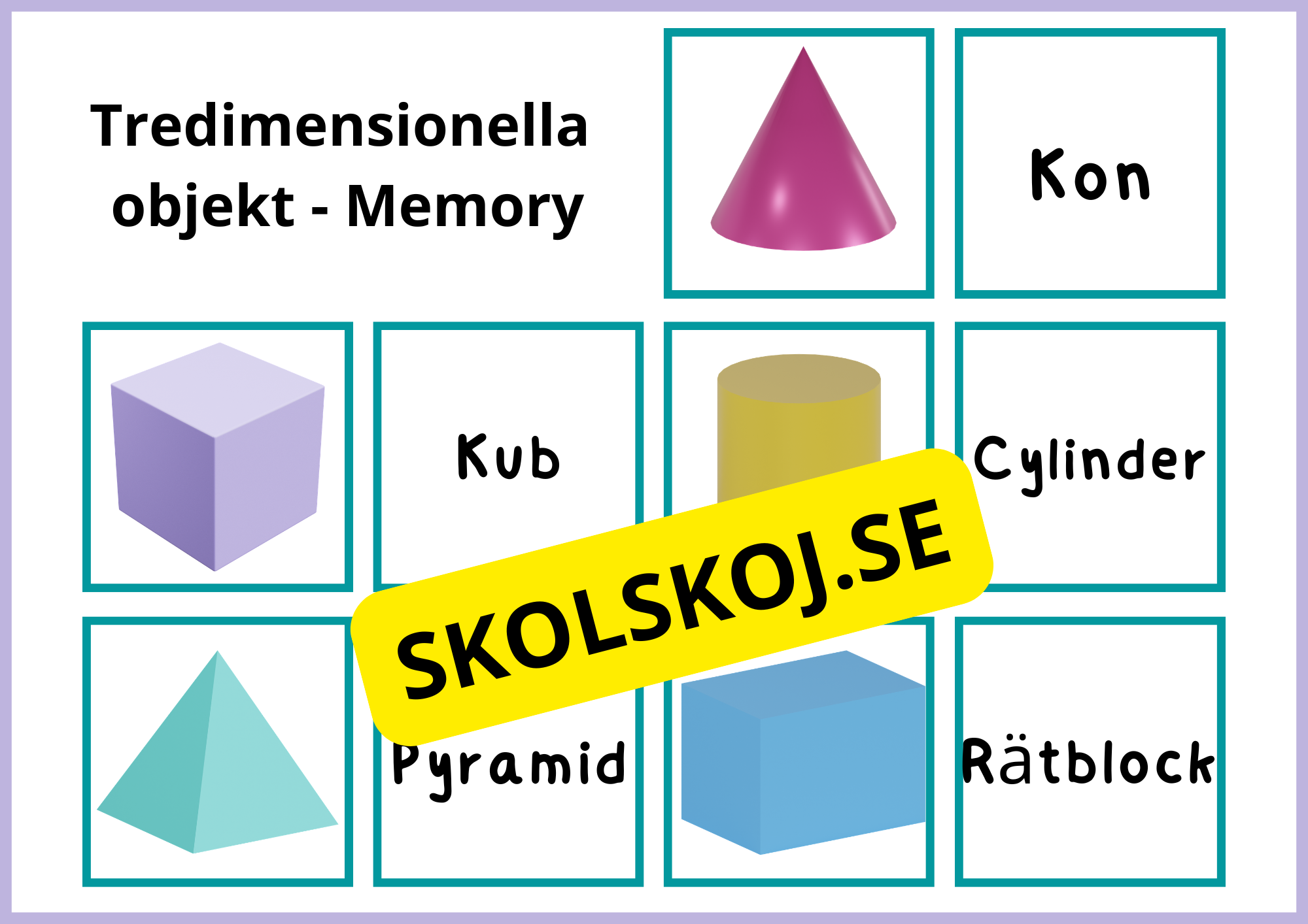 Tredimensionella objekt - Geometri - Memory