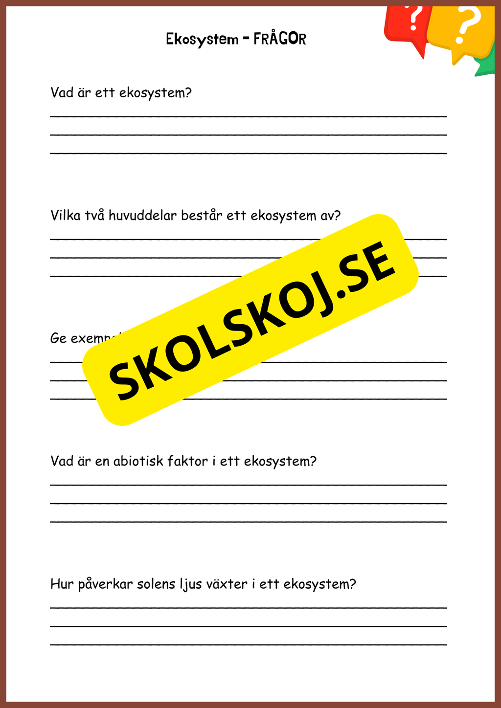 Upptäck ekosystem - Årskurs 5