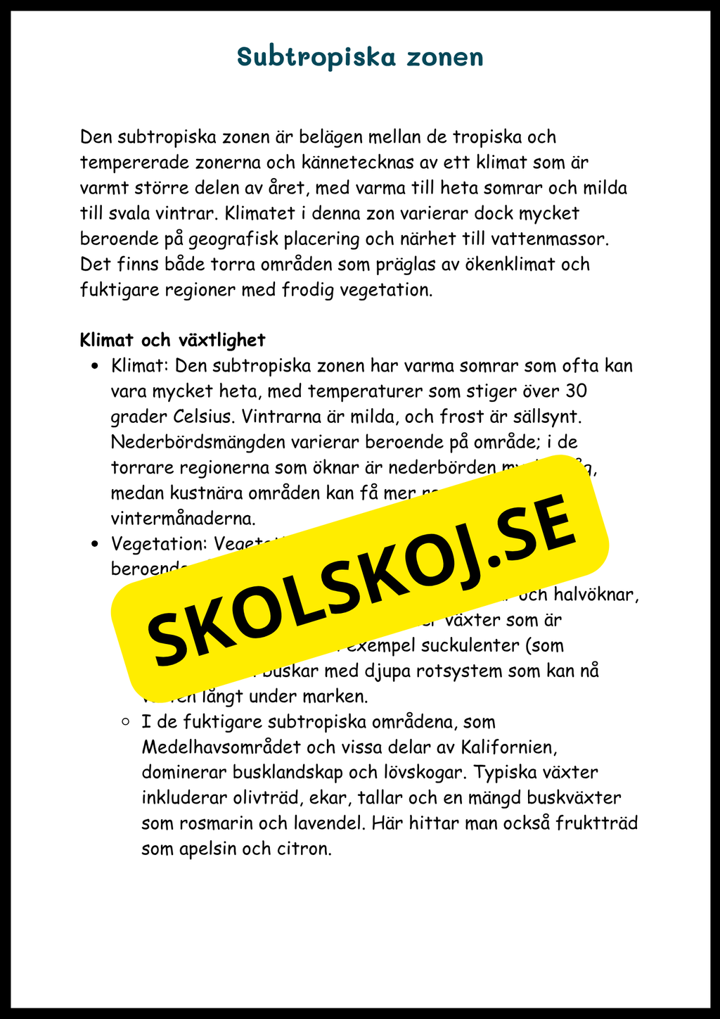 Upptäck jordens klimat- och vegetationszoner