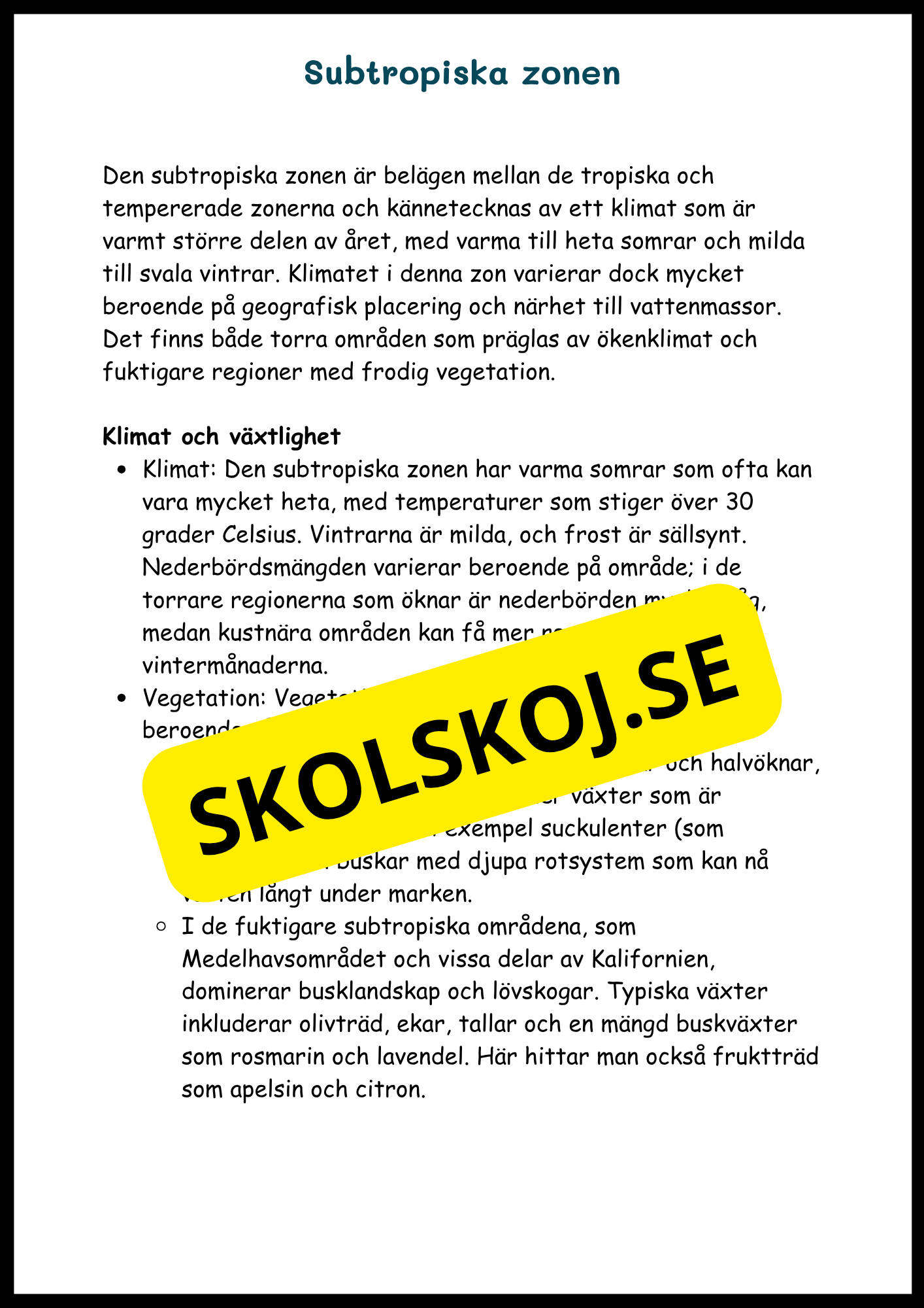 Upptäck jordens klimat- och vegetationszoner