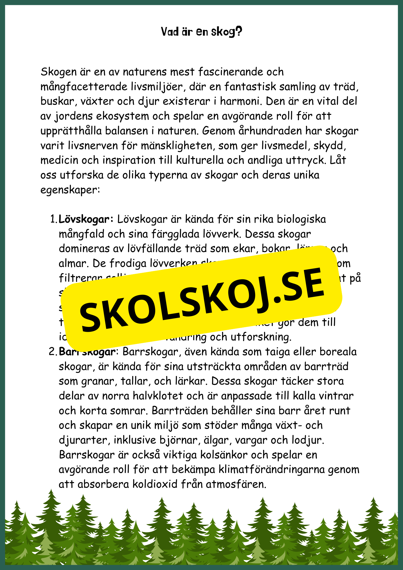 Upptäck skogens hemligheter - Årskurs 4 - 6
