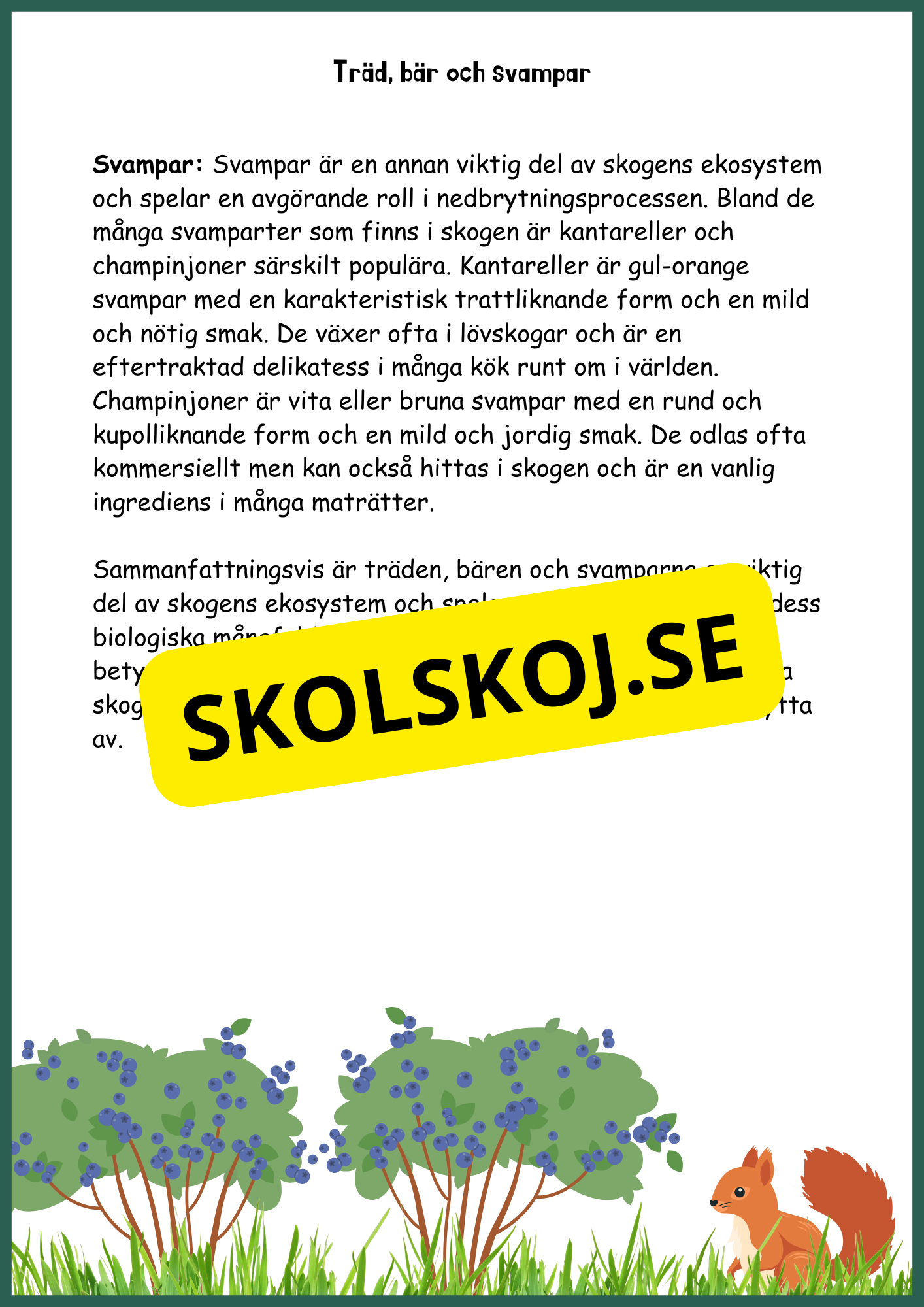 Upptäck skogens hemligheter - Årskurs 4 - 6