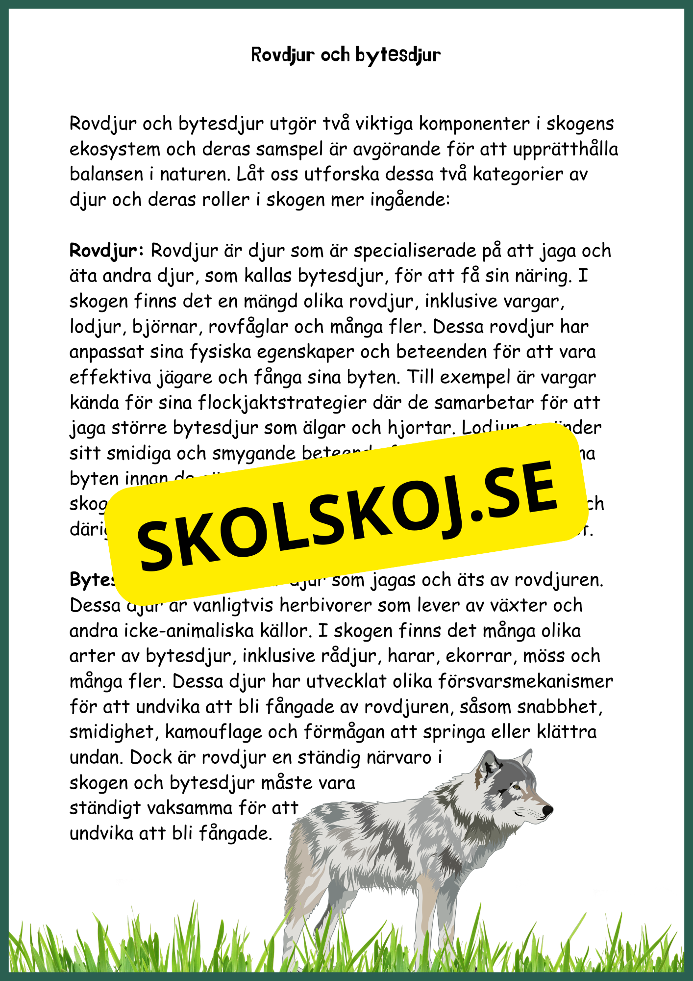Upptäck skogens hemligheter - Årskurs 4 - 6