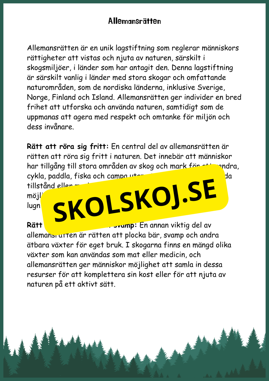 Upptäck skogens hemligheter - Årskurs 4 - 6