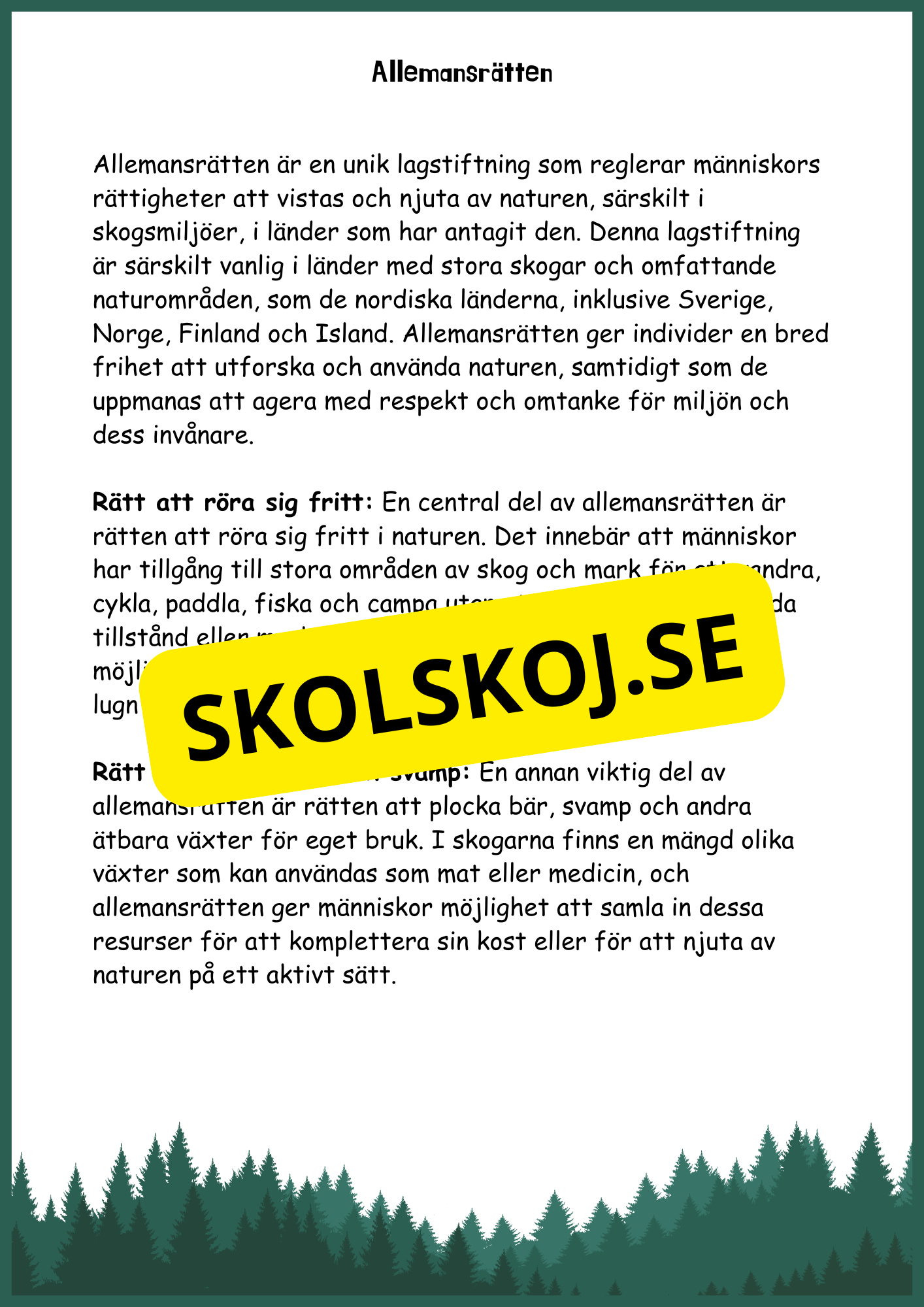 Upptäck skogens hemligheter - Årskurs 4 - 6