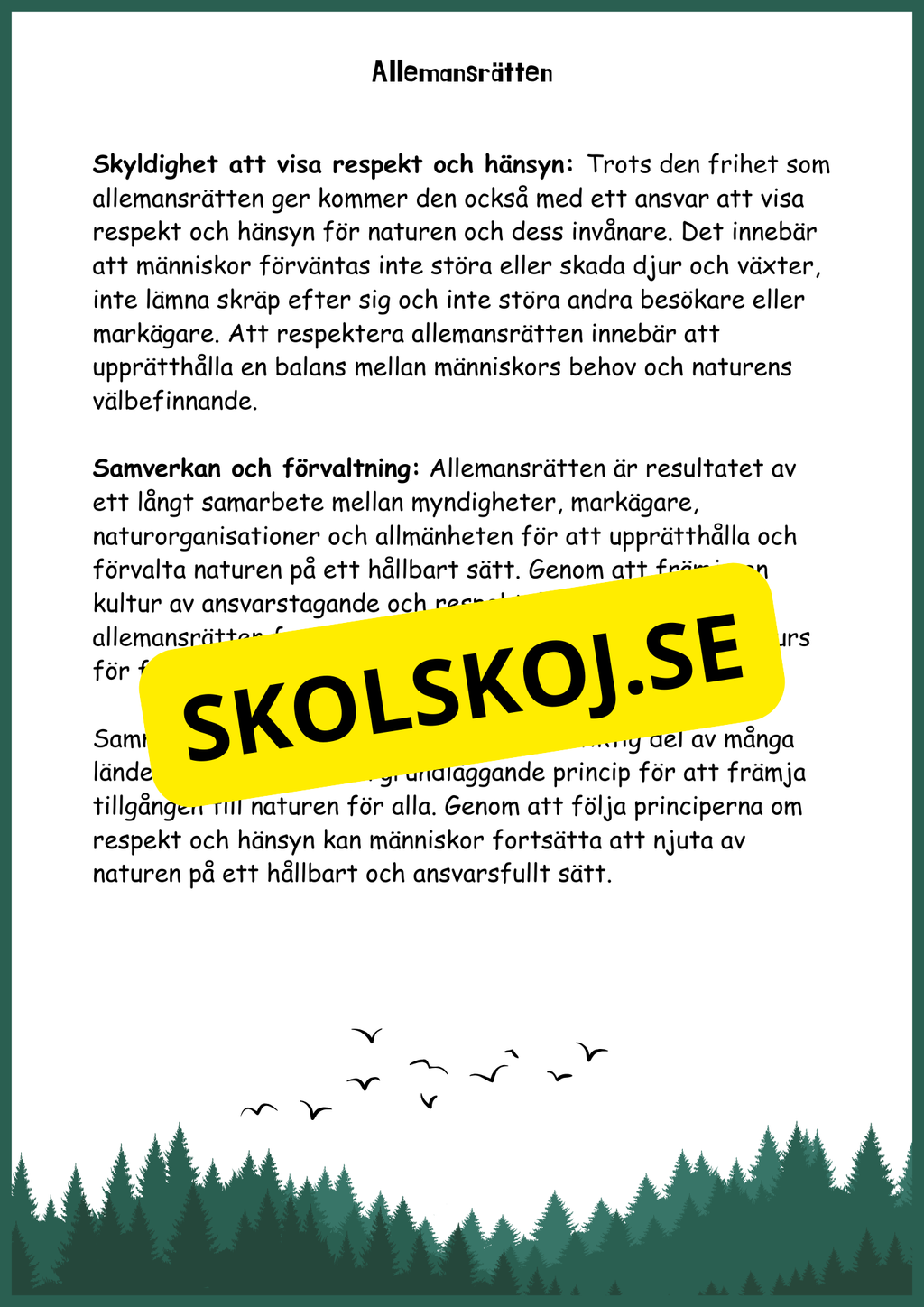 Upptäck skogens hemligheter - Årskurs 4 - 6
